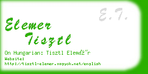 elemer tisztl business card